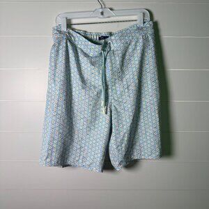 Johnnie O Blue & Yellow Print Swim Shorts Size XL